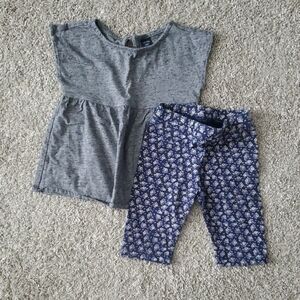 GAP Gray and Blue Pajama Set Soft Sleepwear